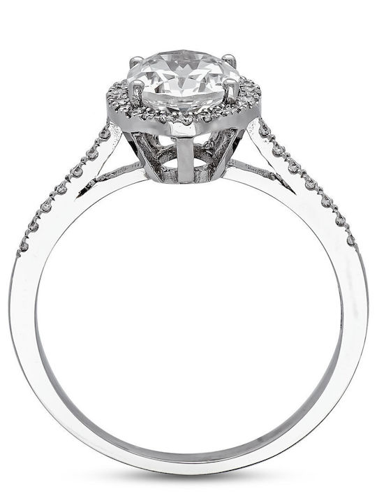Kiriakos Gofas Single Stone Ring From 18K White Gold Kiriakos Gofas Single Stone Ring From 18K White Gold