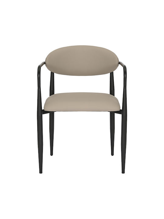Kalone Dining Room Artificial Leather Chair Grey-beige 56x55x78cm