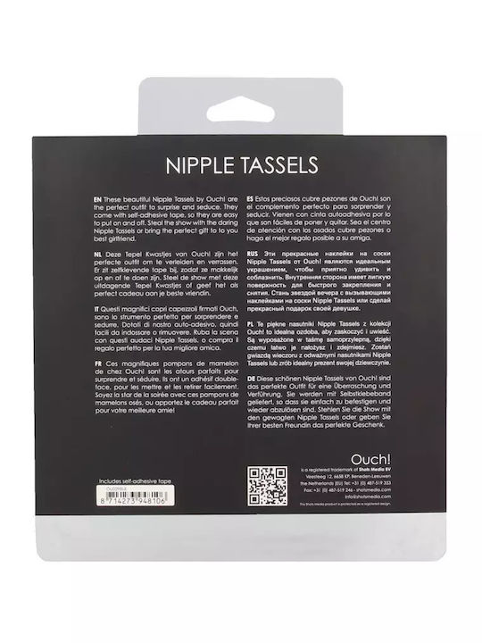 Shots Ouch Nipple Tassels Heart Nipple Covers Μαύρα
