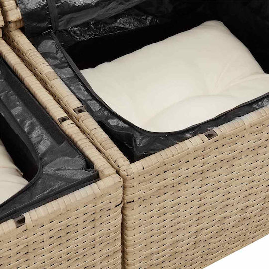 Garten- und Outdoor-Möbelsets 9 Stück Beige mit Kissen