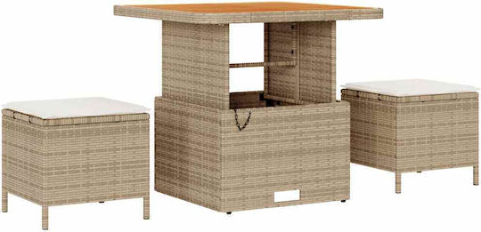 Garten- und Outdoor-Möbelsets 9 Stück Beige mit Kissen