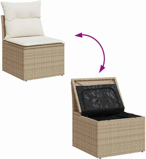 Garten- und Outdoor-Möbelsets 9 Stück Beige mit Kissen