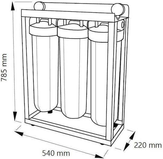 Aqua Filter Big Blue Συσκευή Φίλτρου Νερού Τριπλή Κεντρικής Παροχής Διατομής 1'' BBF328