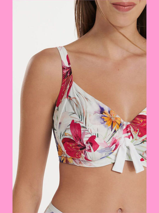 Bikini Σουτιέν Floral Λευκό