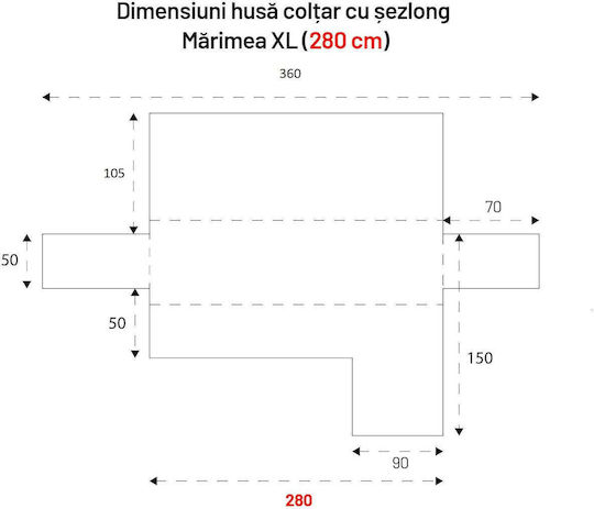 Sofazip Elastische Abdeckung für Ecksofa Rosa 200εκ. 1Stück SZMATC200ROZ