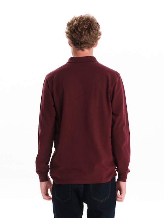 Polo Short Sleeve Burgundy Blouse