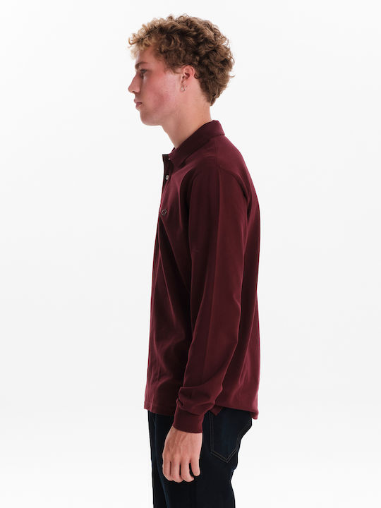 Polo Short Sleeve Burgundy Blouse