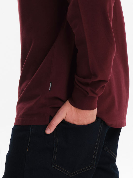 Polo Short Sleeve Burgundy Blouse