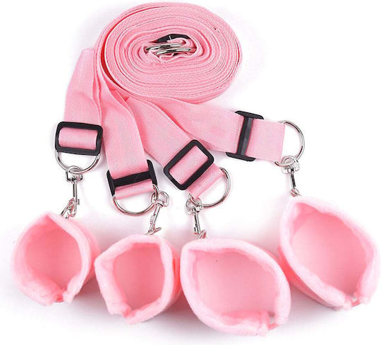 Kinksters Bondage Σετ για Δέσιμο στο Κρεβάτι σε Ροζ Χρώμα
