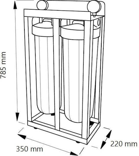 Aqua Filter Water Filtration System Double Central Supply Micron 1'' BBF216