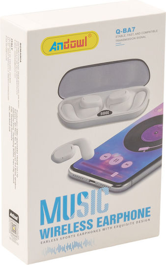 Andowl Q-BA7 In-ear Bluetooth Handsfree Ακουστικά με Θήκη Φόρτισης Λευκά