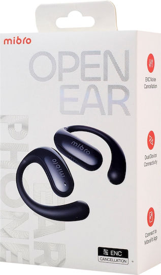 Mibro Open Ear Bluetooth Handsfree Ακουστικά με Αντοχή στον Ιδρώτα και Θήκη Φόρτισης Μαύρα