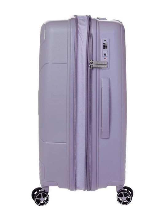 Diplomat Large The New York Collection Large Hard Lila Suitcase With 4 Wheels Height 74cm