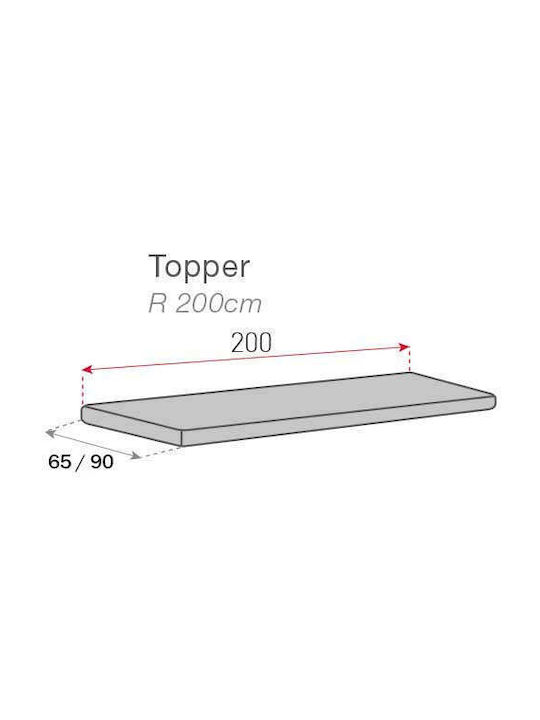 Sofazip Topper Husă Elastică Canapea cu două locuri Gri 65x130cm 1buc