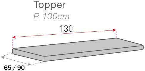 Sofazip Topper Elastische Abdeckung für Zweisitziges Sofa Beige 65x130cm 1Stück