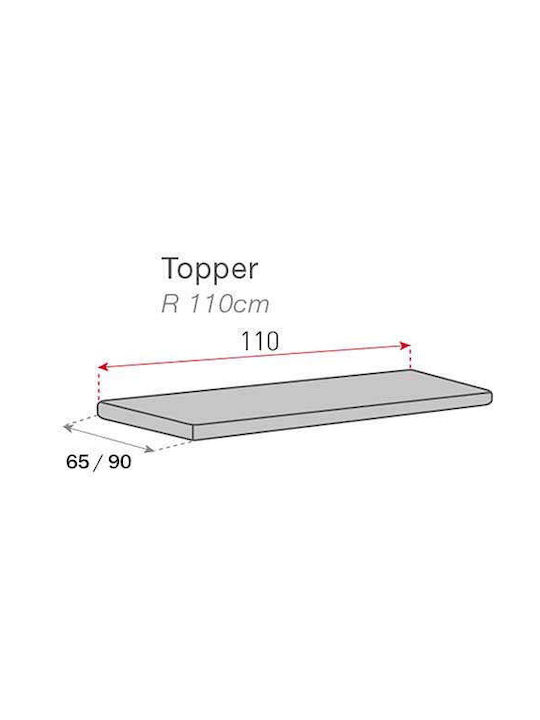 Sofazip Topper Husă Elastică Canapea cu trei locuri Ivory 65x180cm 1buc