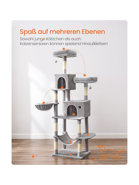 Feandrea Scratching Post Poles Gray 110x67x196cm