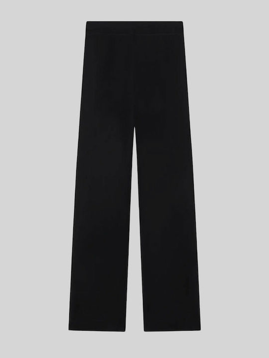 Boke Flower 2.0 Women's Fabric Trousers in Straight Leg Style Black
