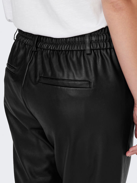 Damen Stoff Hose in Lockere Passform Schwarz