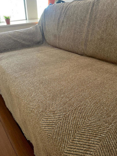 Linea Home Four-Seater Sofa Throw Chenille 180x320cm Mocha