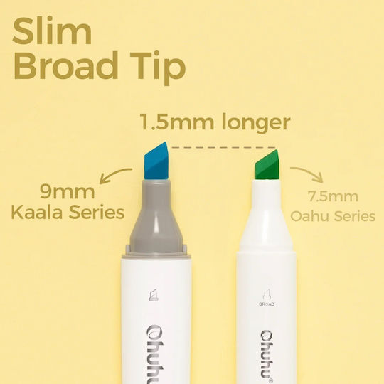 Ohuhu Kaala Fine & Slim Broad 60 Drawing Markers Landscape Tones
