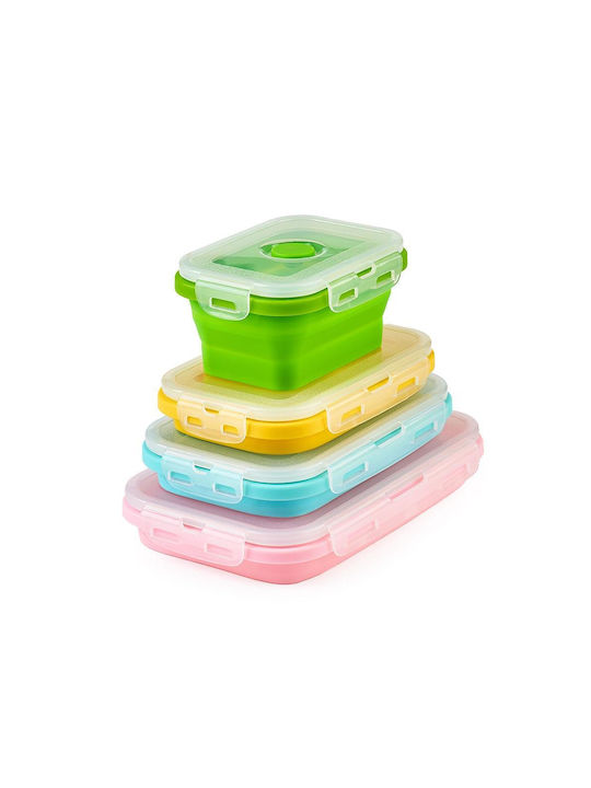Lunchbox Silikon Mehrfarbig Geeignet für die Mikrowelle 4Stück