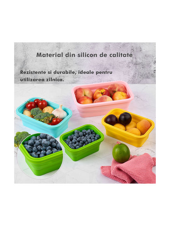 Lunchbox Silikon Mehrfarbig Geeignet für die Mikrowelle 4Stück