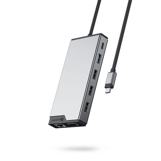 Alogic 12-in-1 USB-C Docking Station with HDMI 4K PD Ethernet and Support for 3 Monitors Gray