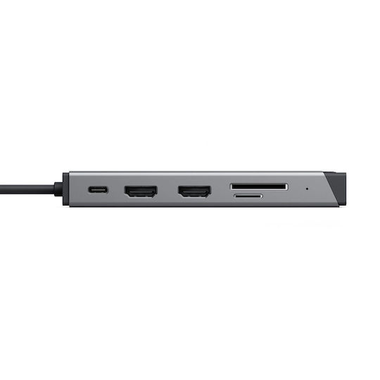 Alogic 12-in-1 USB-C Docking Station with HDMI 4K PD Ethernet and Support for 3 Monitors Gray