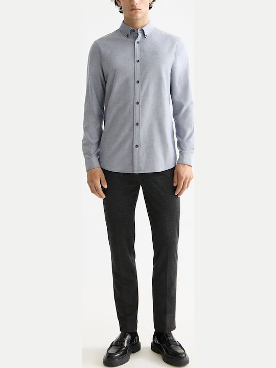 Seasonal Solid Long-sleeved Shirt Peacoat