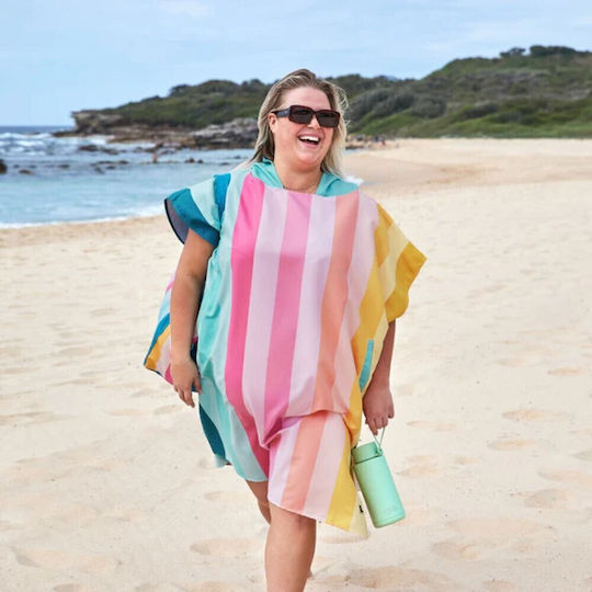 Dock & Bay Poncho Adulți Quickdry Coastal Candy Mediu 70x90 cm