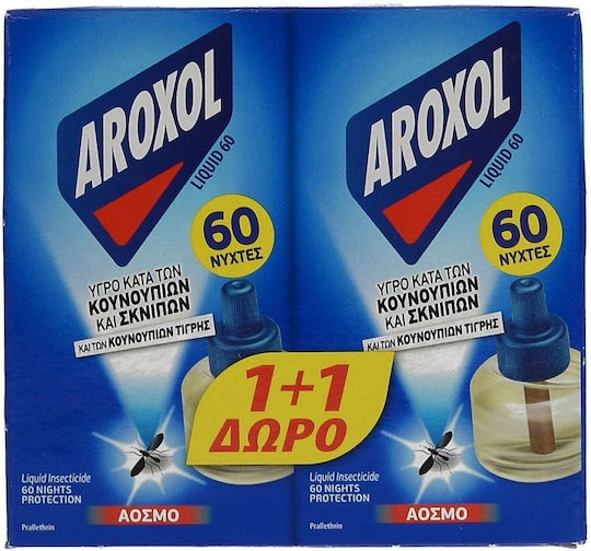 Aroxol Ανταλλακτικό Υγρό για Κουνούπια 45ml 2τμχ Χωρίς Άρωμα