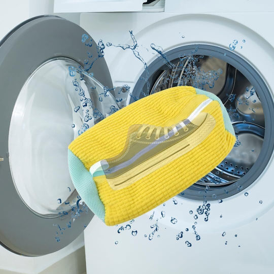 Set 2 Laundry Nets Microfiber Shoe Dryer Quandes Secure Closure Reusable Yellow 39cm*19cm