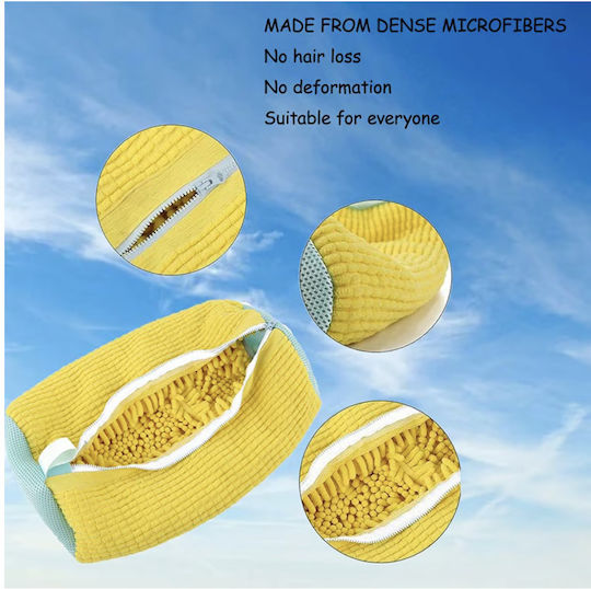Set 2 Laundry Nets Microfiber Shoe Dryer Quandes Secure Closure Reusable Yellow 39cm*19cm