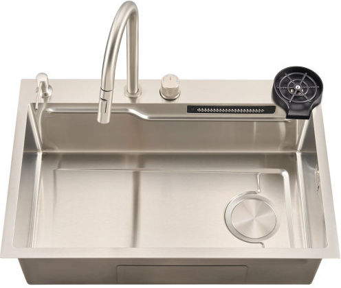 Hydra Chiuvetă De Bucătărie Drop-In Inox Cu Robinet L80xL50cm Argintie