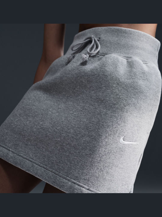 Phoenix Fleece Pencil Mini Skirt Gray