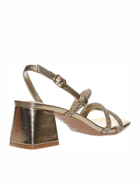 Sandalen mit Strass Gold