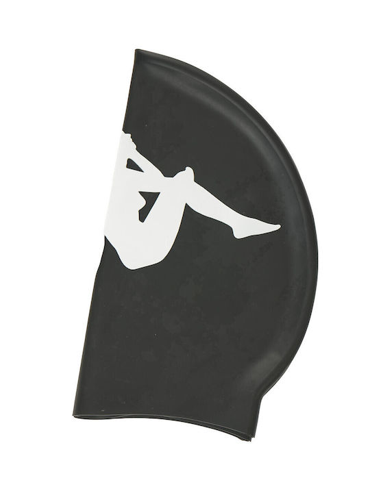 Avish 1356900003 Black Silicone Swimming Cap for Adults