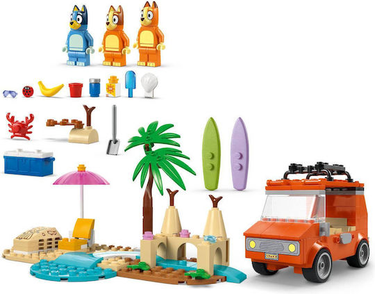 LEGO Building Blocks Bluey's Beach & Family Car Trip for 4+ Years 133 Pieces
