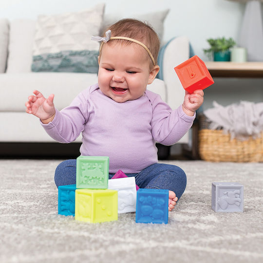 Infantino Bildung Bauklötze Squeeze & Stack Block Set für 6+ Monate 10 Stück