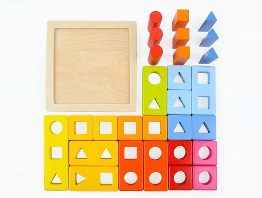 Top Bright Wooden Building Blocks for 3+ Years 30 Pieces