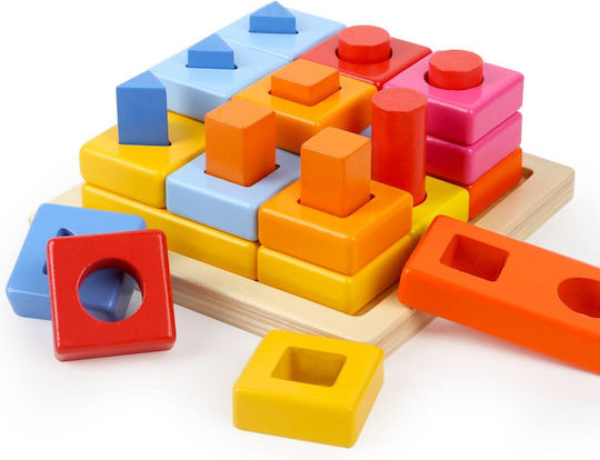 Top Bright Wooden Building Blocks for 3+ Years 30 Pieces