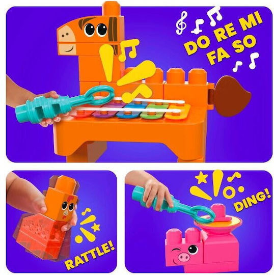 Mega Bloks Cuburi De Construit Musical Farm Band Pentru 1+ Ani 40 Bucăți