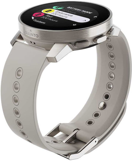 Suunto 9 Peak Pro Titanium 43mm Waterproof Smartwatch with Heart Rate Monitor (Titanium Sand)
