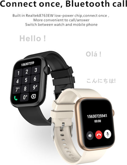 Smartwatch Idealstore Powerstyle Apple Via Bluetooth Integrated Speaker Microphone Voice Assistant Health Monitoring Pulse Oximeter Thermometer 100 Sports Modes App Notifications Black Color