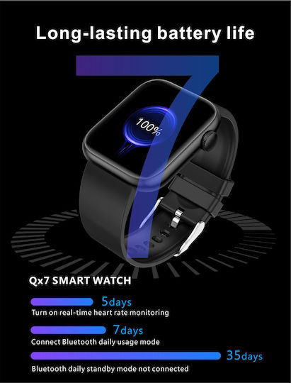 Smartwatch Idealstore Powerstyle Apple Via Bluetooth Integrated Speaker Microphone Voice Assistant Health Monitoring Pulse Oximeter Thermometer 100 Sports Modes App Notifications Black Color