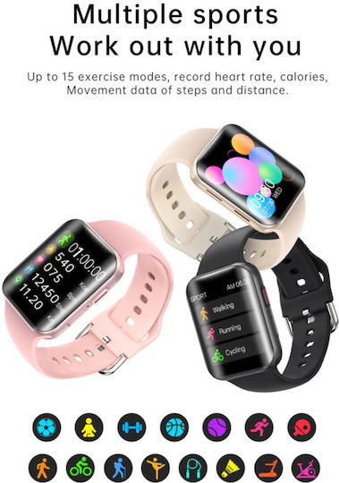 Smartwatch Pro Detail Idealstore Curved Screen 1.54 Inch Water Resistant Compatible Ios Android Voice Call Full Heart Rate Sleep Monitoring Sports Gold