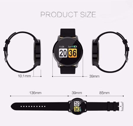Brățară Fitness Smartwatch Quasar 8 Monitorizare Ritm Cardiac Pași Calorii Notificări Mesaje Rezistent la Apă IP67 Brățară din Piele Ecologică Albastră Culoare Albastră
