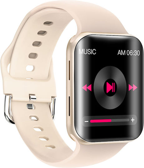 Smartwatch Pro Detail Idealstore Curved Screen 1.54 Inch Water Resistant Compatible Ios Android Voice Call Full Heart Rate Sleep Monitoring Sports Gold