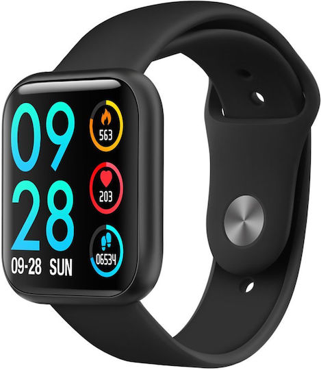 Idealpro Max8.0 Black Smartwatch Fitness Bracelet Blood Pressure Heart Rate Monitoring Sleep Monitoring Oxygen Level Call Sms Notifications Along A Black Silicone Strap
